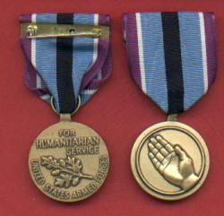 Humanitarian Service Award medal with ribbon bar