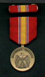 National Defense Service Award medal with ribbon bar