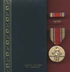 World War II Victory Military Award Medal in Case with ribbon bar and lapel pin