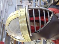 12 gauge mongol helm with brass trim