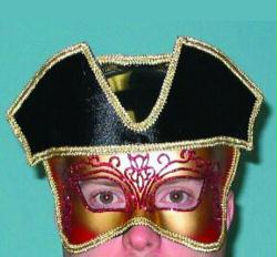 Mask Mardi Gras French Captain Carnivale Mask