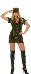 Camouflage Soldier Costume Mini Dress and Hat