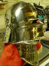 Stainless Full Salet with bevor (shown with optional visors)