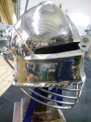 Stainless Solid Tail Salet with lifting solid Visor and pin lock.